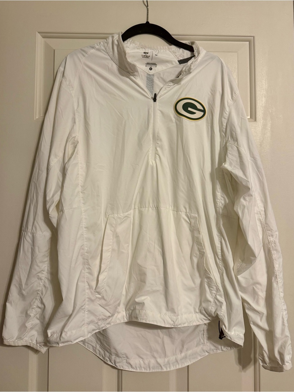 NFL White Green Bay Packers Pullover Windbreaker